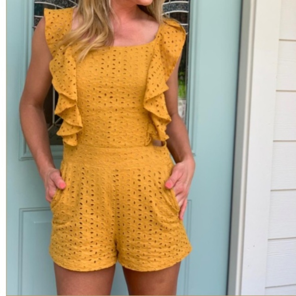 Yellow Cutout Romper